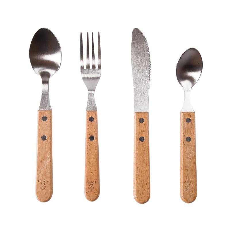 Z Grills-4 Pieces Stainless Steel And Wood Flatware Set